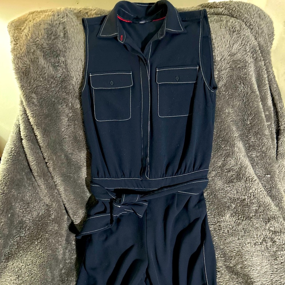 Tommy Hilfiger- Navy Blue Romper with belt Size 4